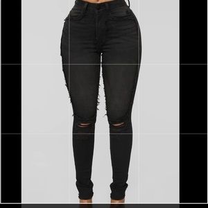Back ripped skinny jeans